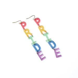 PRIDE Letter Earrings.